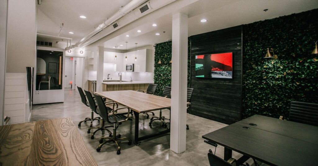 lower level event space and conference room to book on demand at Brick and Mortar